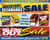 Retail Store Kits Banners Signs, Cards, Tags, and Posters, Inventory Clearance Sale Blowout Sale